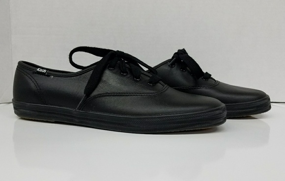 black leather keds women's